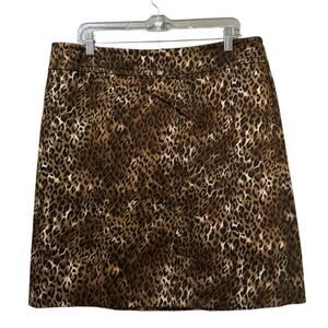 First Issue‎ A Liz Claiborne Company Skirt Women Size 14 Leopard Print Zipper